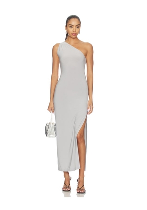 Norma Kamali x Lifestyle One Shoulder Long Dress in Grey. Size XXS. Also in XS, S, M, L, XL.