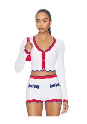 retrofete Orlaithe Knit Cardigan in White. Size XS. Also in L, M, S, XL.