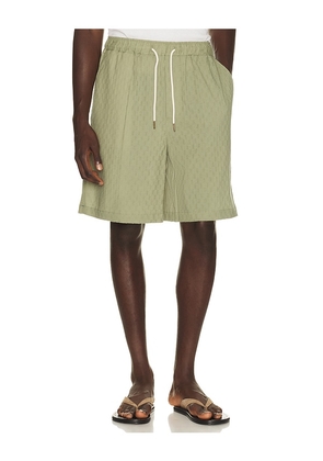Scotch & Soda Jacquard Seersucker Bermuda Shorts in Green. Size S. Also in M, L, XL/1X, XXL/2X.
