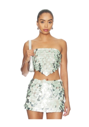 retrofete Maeva Sequin Top in Green. Size XS. Also in L, M, S.