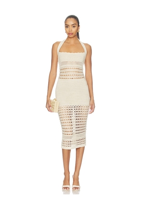 retrofete Jaycee Crochet Dress in Neutral. Size XS. Also in L, M, S, XL.