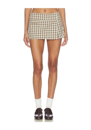 Sandy Liang Pomme Skort in Brown. Size 0. Also in 2, 4, 6, 8.