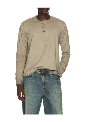 Rag & Bone Washed Supima Henley in Grey. Size S. Also in M, L, XL/1X.