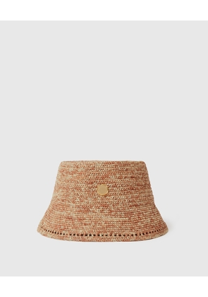 Stella McCartney - Logo Raffia Bucket Hat, , Size: S