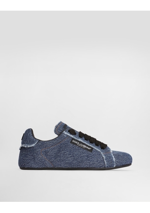Dolce & Gabbana Denim Portofino Soft - Man Sneakers Blue 40