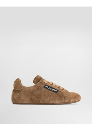 Dolce & Gabbana Split Leather Portofino Soft - Man Sneakers Brown 43