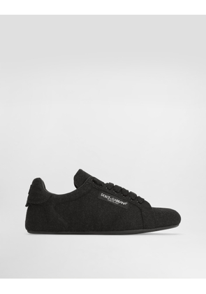 Dolce & Gabbana Split Leather Portofino Soft - Man Sneakers Black 42