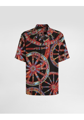 Dolce & Gabbana Carretto-print Hawaii Silk Jacquard Shirt - Man Shirts Multicolor 38