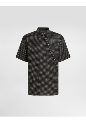 Dolce & Gabbana Polka Dot-print Linen Shirt - Man Shirts Multicolor 40