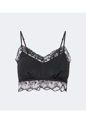 Simone Rocha Lace-trimmed satin bralette