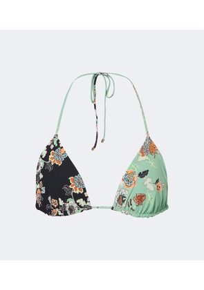 Roberto Cavalli Floral triangle bikini top