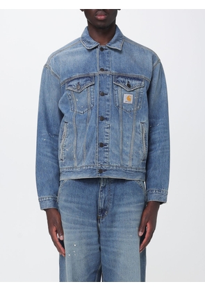 CARHARTT WIP Helston All-Over Abstract Print Denim Jacket with Logo Patch