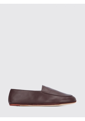 LORO PIANA Smooth Lambskin Flat Loafers with Metallic Logo