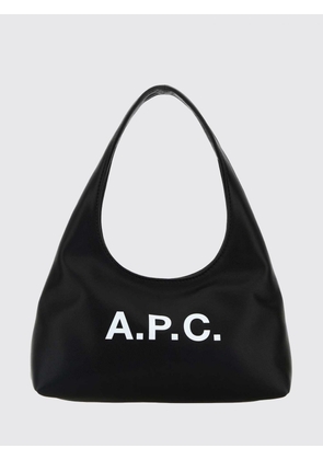 A. P.C. Ninon Flared Synthetic Leather Shoulder Bag with Printed Logo