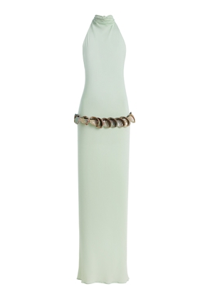 Conner Ives Exclusive Abalone Shell Belted Crepe Maxi Dress - Moda Operandi
