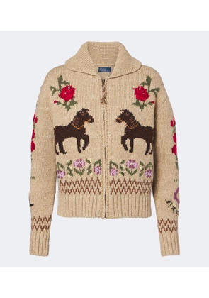 Polo Ralph Lauren Intarsia wool and cotton zip-up cardigan