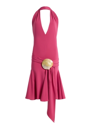 Conner Ives Exclusive Shell-Embellished Crepe Midi Halter Dress - Moda Operandi