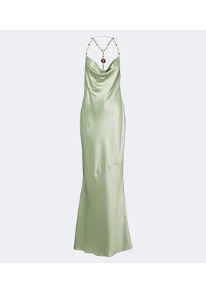 Retrofete Odalis beaded draped maxi dress
