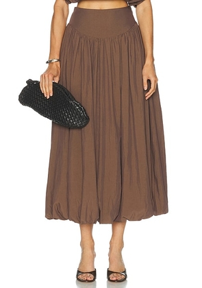 NICHOLAS Zaira Bubble Skirt in Chocolate - Chocolate. Size 0 (also in 2, 4, 6, 8).