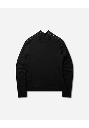 Men s Turtleneck Button Sweater Black