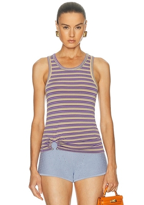 RABANNE Tank Top in Violet & Red Stripes - Purple. Size M (also in S, XS, L).