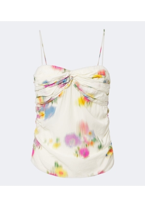 Marant Etoile Floral gathered satin top