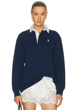 Polo Ralph Lauren Rugby Long Sleeve Polo Sweatshirt in Eastside Royal - Royal. Size L (also in S, XS, M, XL).