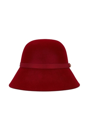 Valentino Garavani V Logo Signature Bucket Hat in Ciliegia  Rosso  Antique Light Gold - Red. Size 56 (also in 57, 58).