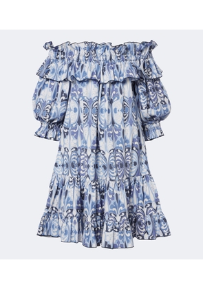 La DoubleJ Breakfast printed cotton poplin minidress