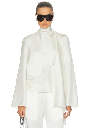 Rohe Silk Foulard Top in Cream - Cream. Size 36 (also in 34, 38, 40, 42).