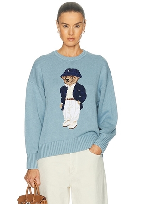 Polo Ralph Lauren Long Sleeve Bear Crew Neck Sweater in Blue Note - Blue. Size M (also in S, XS, L, XL).