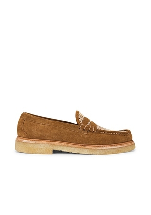G.H.BASS Larson Crepe Sole Rafia in Cognac And Natural in Cognac & Natural - Brown. Size 7.5 (also in 7, 8, 8.5, 9, 9.5, 10, 10.5, 11, 11.5, 12, 13).