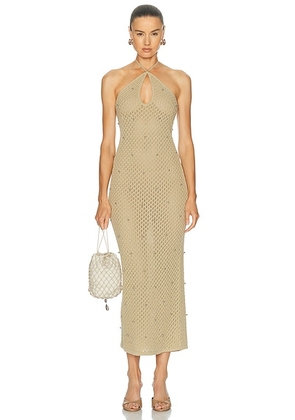 Staud Isola Maxi Dress in Natural - Beige. Size L (also in XS, S, M).
