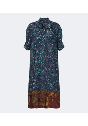 Dries Van Noten Printed tie-neck midi dress