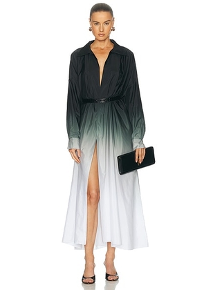 Norma Kamali Super Oversized Midcalf Shirt Dress in Black & White Ombre - Black & White. Size XS (also in S, M, L).