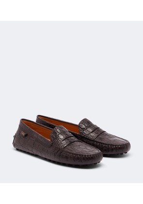 Tod's Gommino croc-effect leather driving shoes