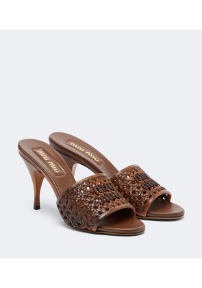 Miu Miu Woven leather mules