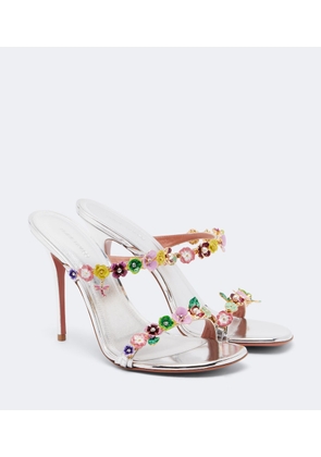 Amina Muaddi Vittoria floral embellished sandals