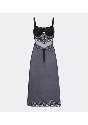 Dolce&Gabbana Lace-trimmed silk-blend midi dress