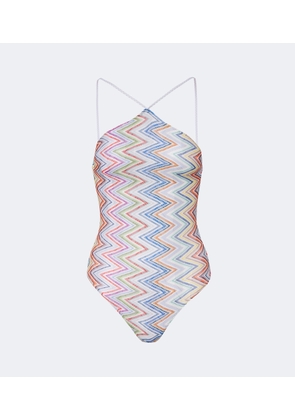 Missoni Zigzag halterneck swimsuit
