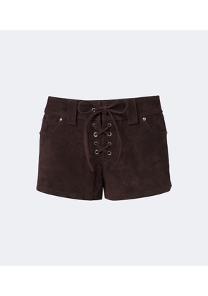Staud Geo suede shorts