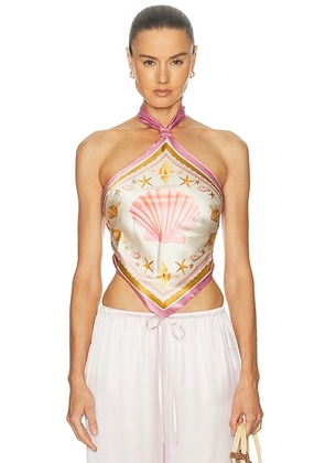 Retrofete Jamie Top in Ochre Shell Foulard - Multi. Size L (also in XS, S, M).