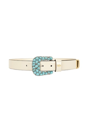 Valentino Garavani V Logo Signature 30 Belt in Butter White - White. Size 65 (also in ).