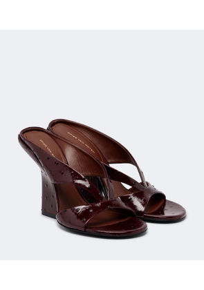 Dries Van Noten Patent leather wedge mules