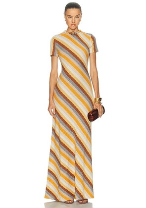 SILVIA TCHERASSI Allie Dress in Multicolor Stripes - Multi. Size S (also in XS, M, L).
