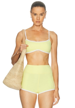YEAR OF OURS Sport Monica Bra in Popcorn & White - Yellow. Size XS (also in S, M, L).