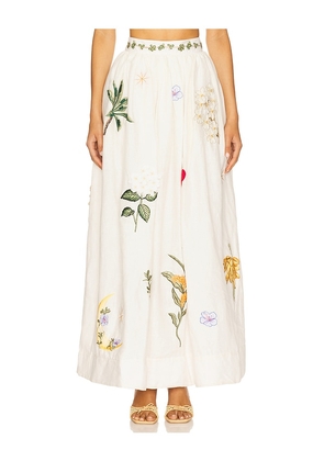 Agua by Agua Bendita Tangelo Wild Skirt in Green,Beige. Size M. Also in L.