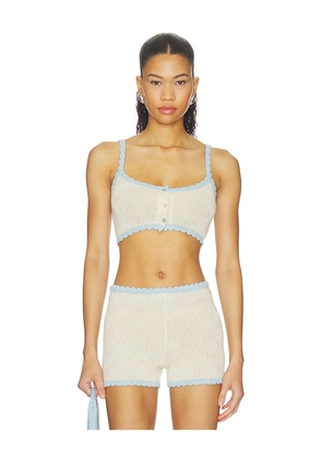 ASTA RESORT Carmen Bralette in Cream. Size XXS. Also in XS, S, M, L, XL.