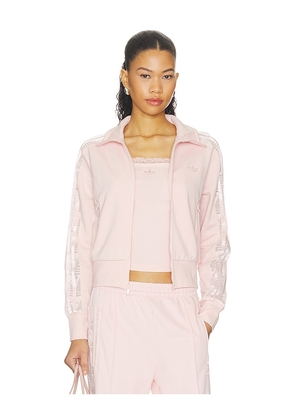 adidas Originals Firebird Lace Track Top in Pink. Size XS. Also in L, M, S, XL/1X.
