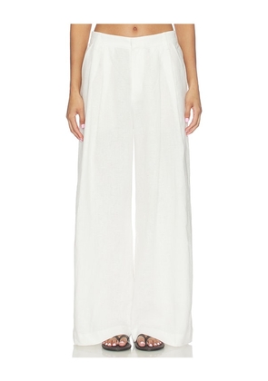 Enza Costa Linen Easy Trouser in White. Size 0. Also in 1, 2, 3.